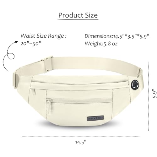Crossbody Bag Fanny Pack for Women Travel Essential with Adjustable Strap (Beige / Large)