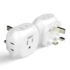 US to UK Plug Adapter UK (2 Pack / Type G - UK / Hong Kong / UAE)