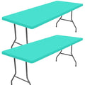 2 Pack Rectangle Spandex Fitted Table Cloth (Aqua Blue / 48" x 30" (Rectangular))
