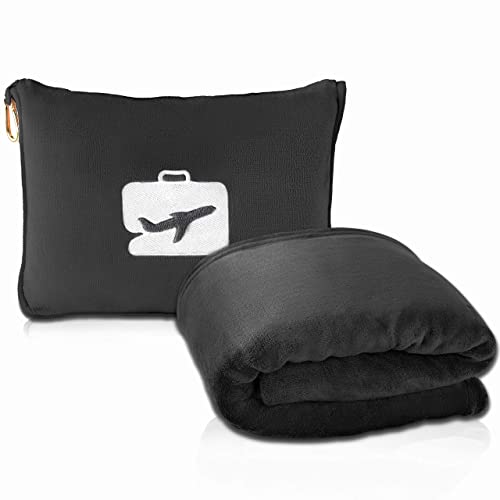 Travel Blanket and Pillow (Black)