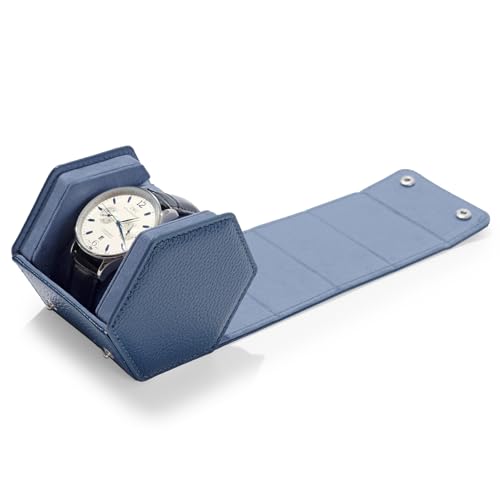 Single Watch Box Blue Hexagonal (Blue / 1-Slot)