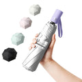 Small Compact Travel Umbrella with UV Protection for Sun & Rain (L-1-Purple with Silver)