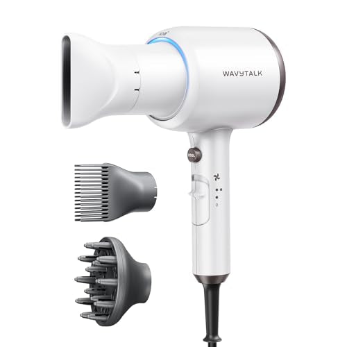 Blown Away Ionic Hair Dryer with Diffuser for Curly Hair (White)
