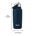 Recycled Stainless Steel Explorer with Flip Straw Lid (Azurite / 32 Ounces)