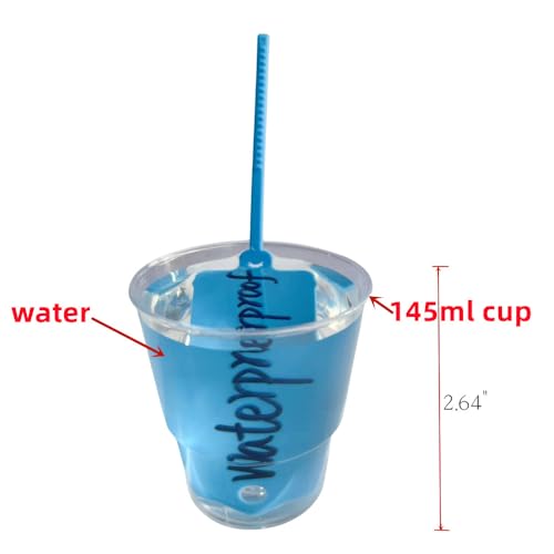 100pcs Reusable Blank Plastic Tags Ties Key Tags 1.45"*2.48" Serrated Tension Sealing Strap with Large Label Plastic Tie Mark Label Waterproof Hang Sign Write on Tag (Blue)
