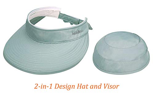 Sun Hats for Women with UV Protection Sun Hat Wide Brim Visor Summer Beach Outdoor Foldable Womens Cap Grey (One Size-Medium / Grey)