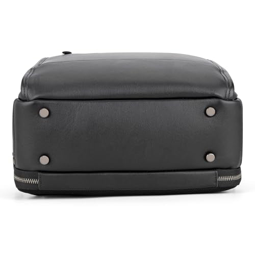 Leather Laptop Backpack (Black)