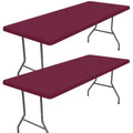 2 Pack Rectangle Spandex Fitted Table Cloth (Jujube Red / 60" x 30" (Rectangular))
