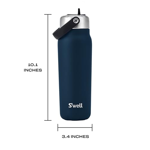 Recycled Stainless Steel Explorer with Flip Straw Lid (Azurite / 24 Ounces)