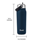 Recycled Stainless Steel Explorer with Flip Straw Lid (Azurite / 24 Ounces)