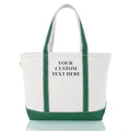 Medium Classic Personalized Monogram Canvas Tote Bag for Women (Emerald)