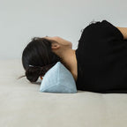 Buckwheat Neck Support Pillow Cervical Neck Cylinder Bolster Pillow Neck Pain Relief Breathable Comfortable for Back and Side Sleepers Round Pillows for Lunch Break Blue (6x15 in / Blue)