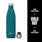 Stainless Steel Water Bottle (Peacock Blue / 25 Ounces)