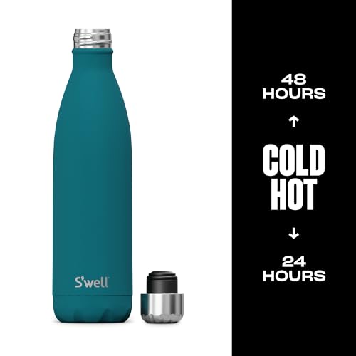 Stainless Steel Water Bottle (Peacock Blue / 25 Ounces)