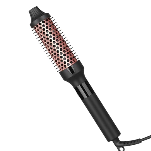 1.25 1.5 Inch Curling Iron Brush Ceramic Double PTC Heated Round Hair Curling Comb (1.5 Inch)