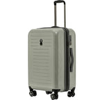 Rails 25 Inch Expandable Hardside Checked Suitcase with 360° Spinner Wheels (Moss Gray / Medium Checked)