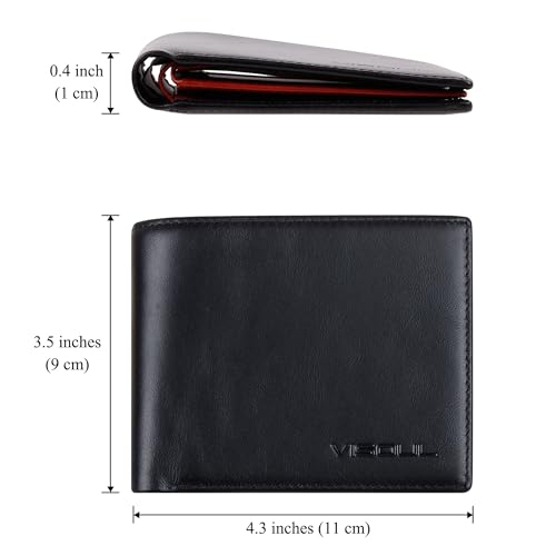 Mens Wallet with 2 ID Windows (Black and Burgundy)