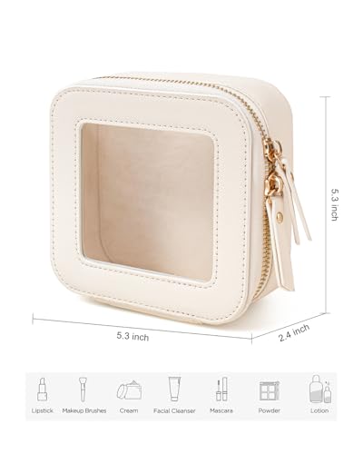 Travel Clear Makeup Bag Set (Mini Beige)