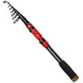 Portable Telescopic Fishing Rod with Carbon Fiber Material and Precision Carved Reel Seat (red / 6.89 ft)