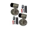 Solid Brass Door Stop (2 Pack / Satin Nickel)