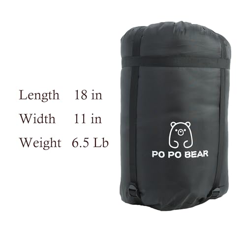 Zero Degree Sleeping Bag for Adults 100% Cotton Flannel Tall and Big (0F-84" x 40" Right Zip / Black)
