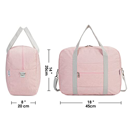 For Spirit Airlines Personal Item Bag 18x14x8 Foldable Travel Duffel Bag Tote Duffle Carry on Luggage for Women and Men 30L (Pink / 30L)