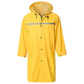 Mens Long Hooded Safety Rain Jacket Waterproof Emergency Raincoat Poncho (XX-Large / Yellow)