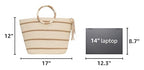 each Bags for Women Straw Tote Bag Summer Beach Bag Large Woven Straw Tote for Vacation Holiday (Beige)