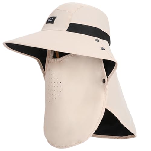 Outdoor Sun Hat for Men Women (1pack--beige(face Cover))
