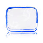 4Pcs Crystal Clear PVC Travel Toiletry Bag Kit for Women Men (4pcs Blue / 1 Large, 2 Medium, 1 Small)