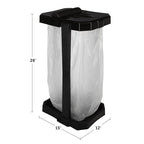 Heavy Duty Black Trash Bag Portable Trash Bag Holder Stand with 7 Bags (Heavy Duty Black)