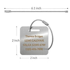 5Pack) Custom Personalized Luggage Tags-Customized Unique tag for Suitcase Backpack Travel,Bags (Metal (2 × 2)) (Metal (2 × 2))