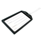 5 Pack Premium Rigid Airline Luggage Tag Holders with 6" Worm Loops (5 Pack / Black)