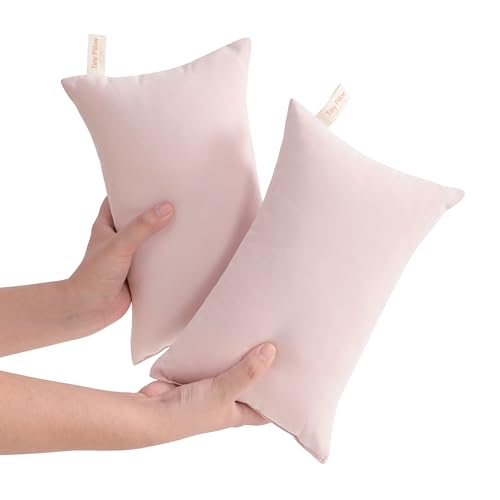 Tiny Pillows Down Alternative 7"x11" Microfiber Mini Pillow for Travel (Pink / 11"x7")