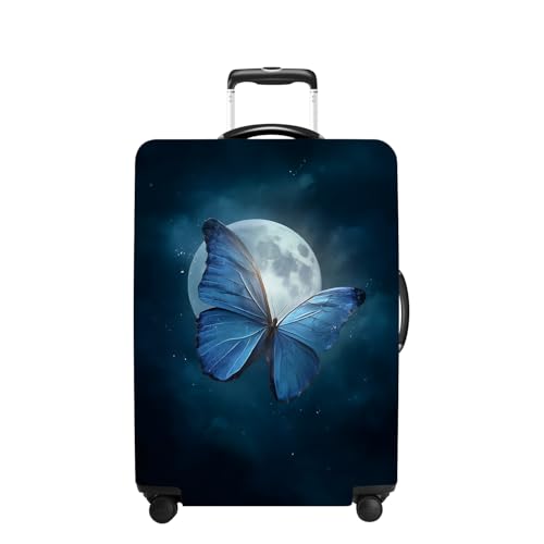 Blue Butterfly Luggage Cover Washable Suitcase Protector Anti (Blue butterfly / S(20-22inch suitcase))