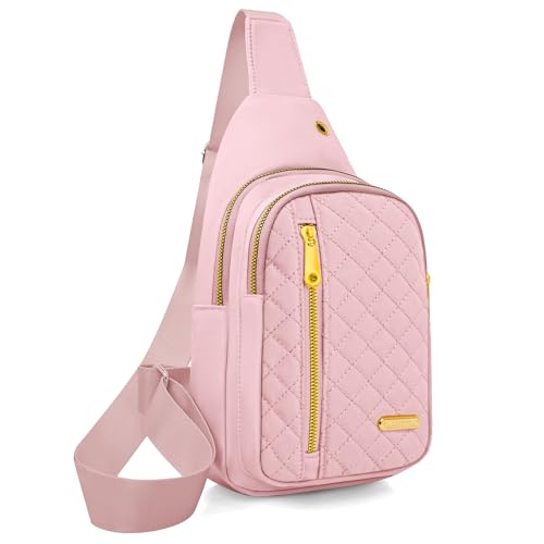 Small Sling Bag For Women Men Casual Crossbody Sling Backpack (Pink)