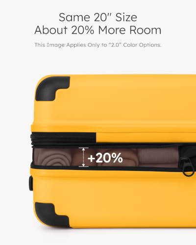 Luggage Set Light and Durable Hardshell (Yellow2.0 / 3-Piece Set (20/24/28))