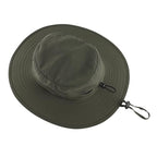 UPF50+ Mens Sun Hat Wide Brim Fishing Hat for Mens Womens Beach Bucket Hat Gardening Golf Army Green (One Size / Army Green)