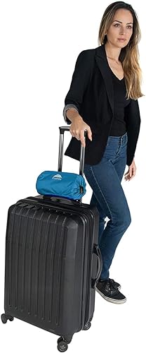 Premium Ultra Compact Travel Blanket Pillow Airplane Peacock Teal (C004-teal)