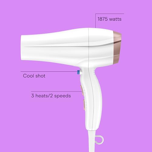 Double Ceramic Ionic Hair Dryer (White With Concentrator)