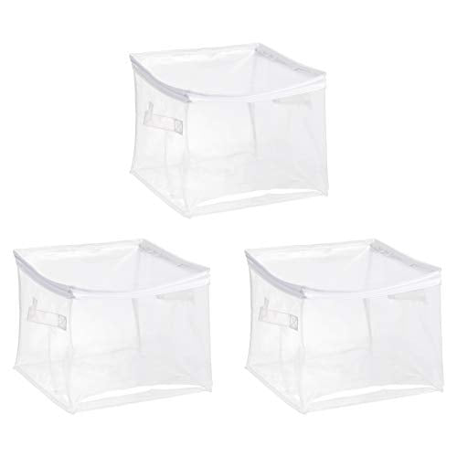 Clear Zippered Storage Bags for Closet Organization (3-Pack)