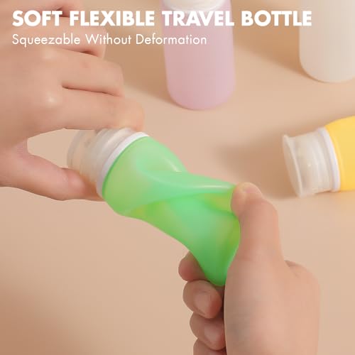 21 Pack Leak Proof Silicone Travel Bottles Set (Multi-color)