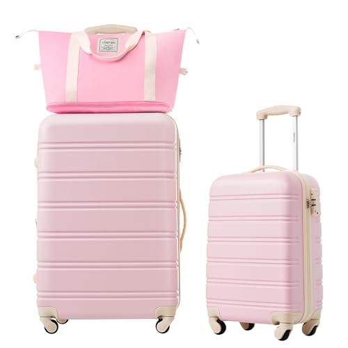 Luggage sets of 2 Piece (Luggage Set With Bags / Light Pink(20+28+bag))