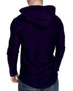 Mens Fashion Athletic Hoodies Sport Sweatshirt Solid Color Fleece Pullover Purple (Medium / Purple)