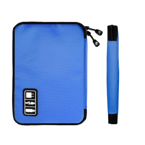 Portable Electronic Organizer Case (C-Royal Blue-Green / Single Layer)