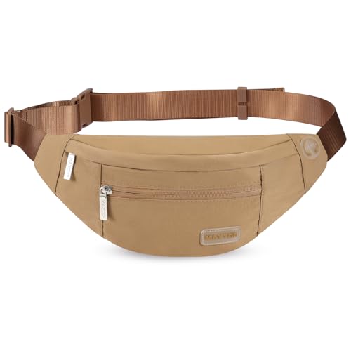 Fanny Pack Shoulder Sling Bag for Men Women (Khaki / Large)