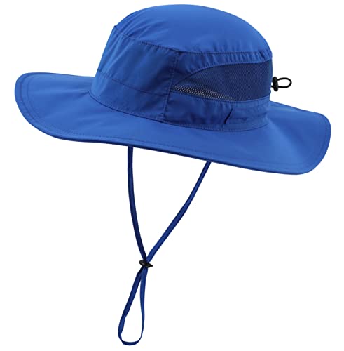 Women's Wide Brim Bucket Sun Hat Quick Dry UPF 50+ Sun Protection Fishing Hat Breathable Beach Hats Royal Blue (Large / Royal Blue)