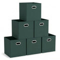 Foldable Fabric Storage Cubes 6 (Dark Green / 11” L x 11” W x 11” H)