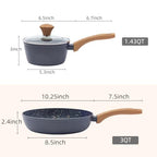 2 Piece Nonstick Set (Black / 2-Piece Set,11" skillet)