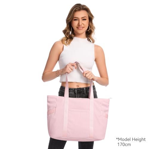Tote Bag for Women (L-pink-fits 15.6" Laptop)